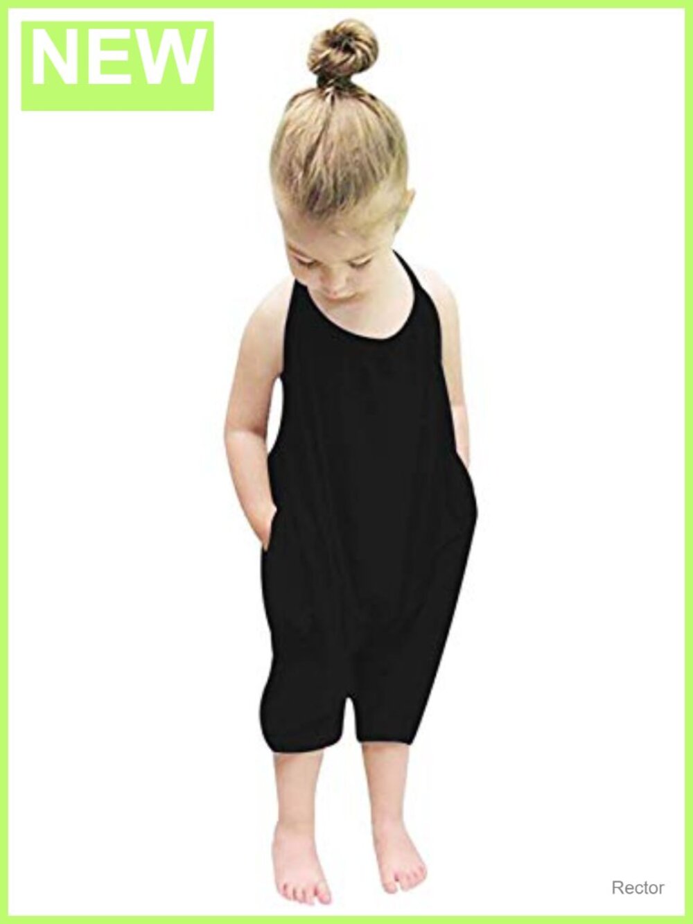 Toddler Girl Romper Jumpsuit Sleeveless Halter Backless Playwear